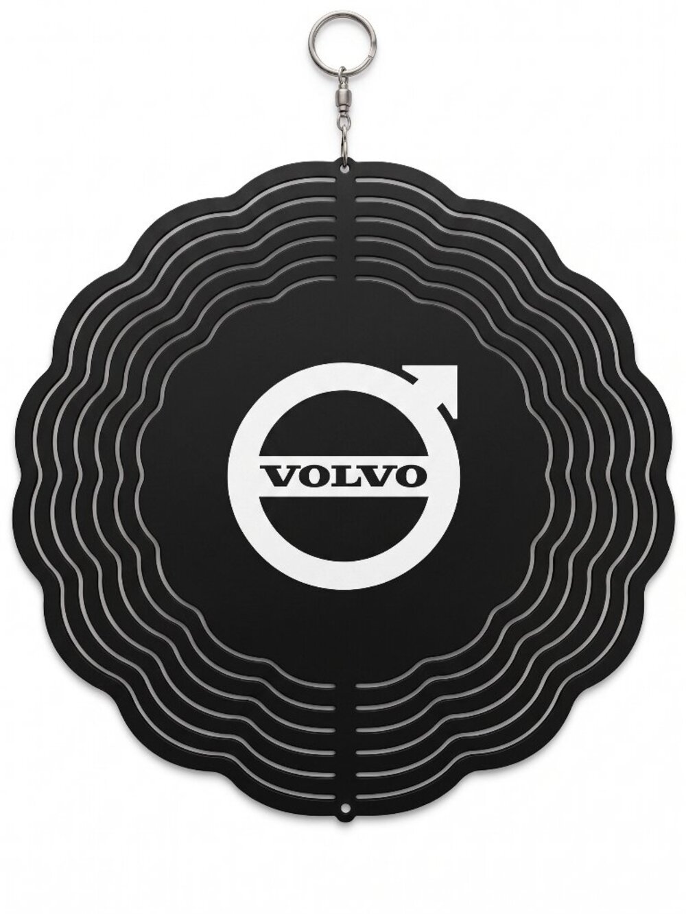 10" Volvo Logo Metal Kinetic Wind Spinner - Outdoor Garden Hanging Decor